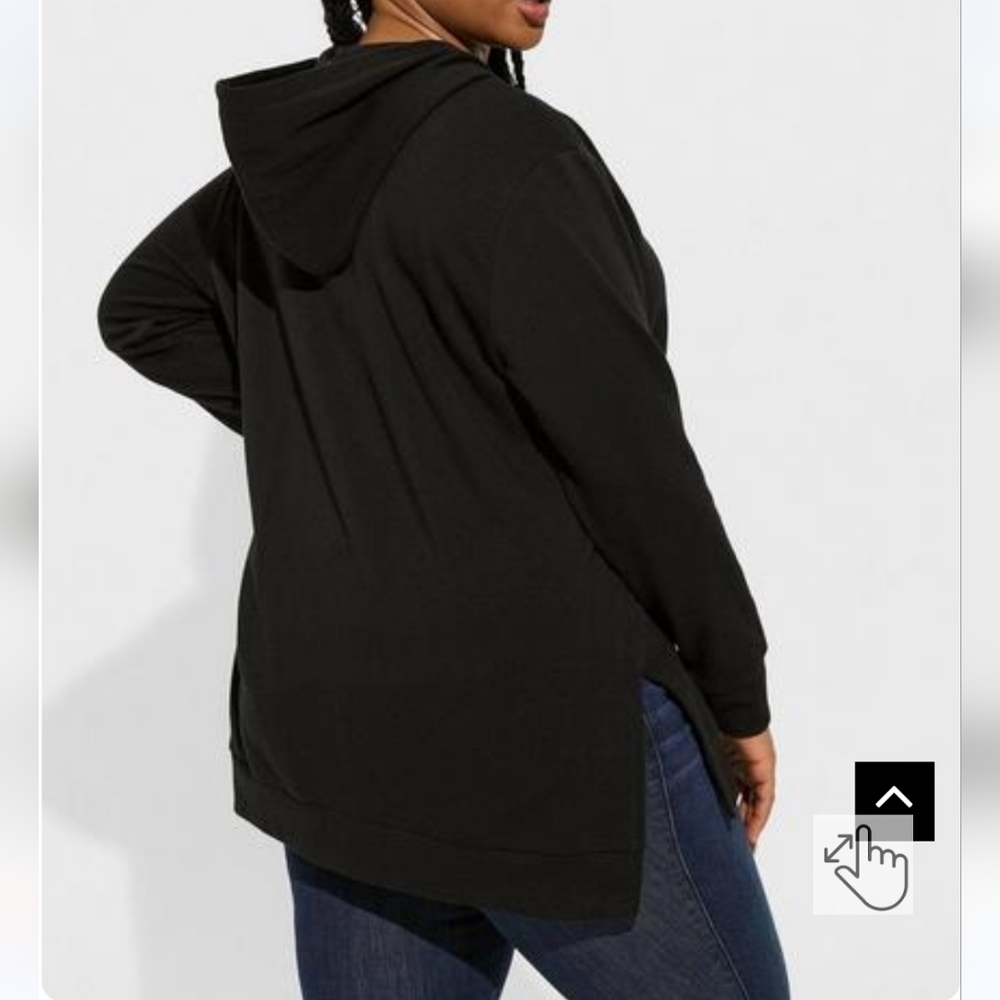 🆕️☠️ SKULL & FLORAL FLEECE LACE UP SIDE SLIT HOODIE☠️ - Picture 4 of 6